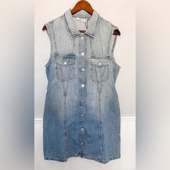 ZARA SHORT DENIM TRF DRESS SKY BLUE 8197/099/041/11 - Picture 2 of 5